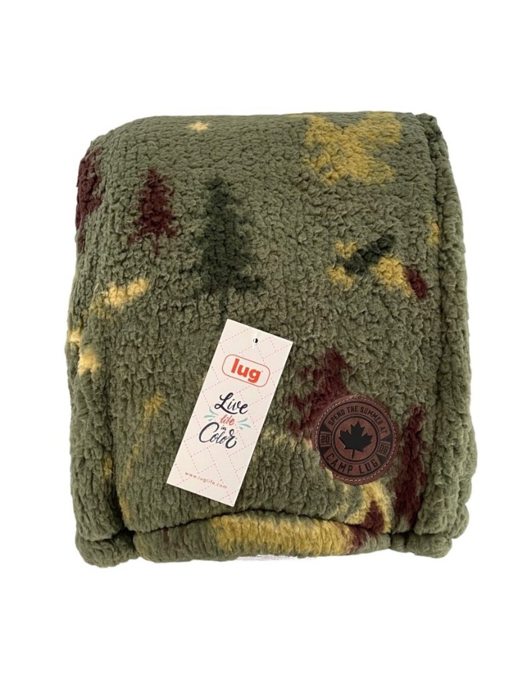 Lug Fall Box 2023 Camp Green Plush Sherpa Throw Blanket